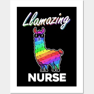 Llama T Shirt Llamazing Nurse Medical Rainbow Cool Art Gifts Posters and Art